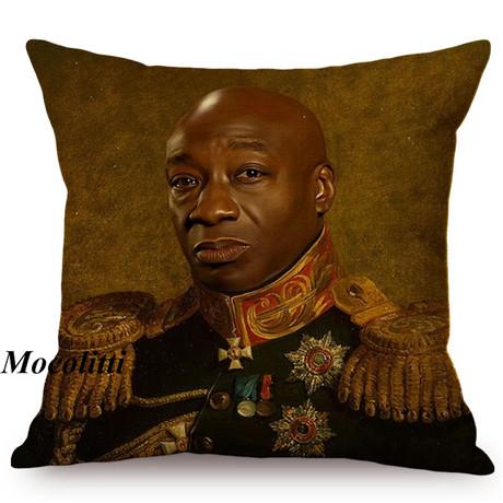 Military Generals Oil Painting Art Decorative Throw Pillow Case Celebrity Star General Costume Design Bedroom Sofa Cushion Cover