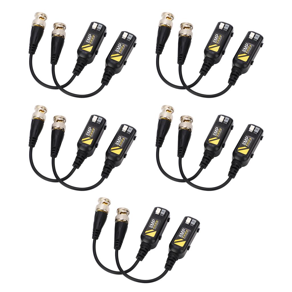 5 пар 8 МП BNC видео балун коннектор Низкие потери передачи Защита от молний Балун Витая пара