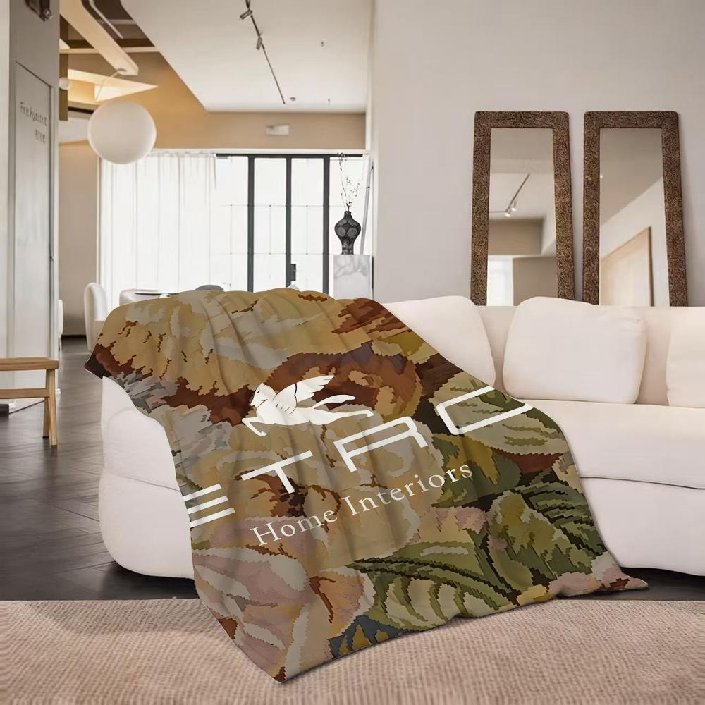 Brand E ETROS hot Flannel Blanket Suitable for Sofa Living Room Bedroom soft