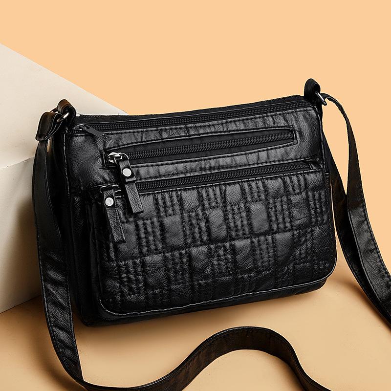 Мягкая кожа простая модная женская сумка через плечо