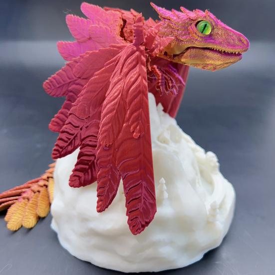 3D-печатная игрушка-фиджет с пернатым драконом, подвижные суставы, летающий дракон, фигурка, шарнирная модель, настольное украшение для детей и взрослых