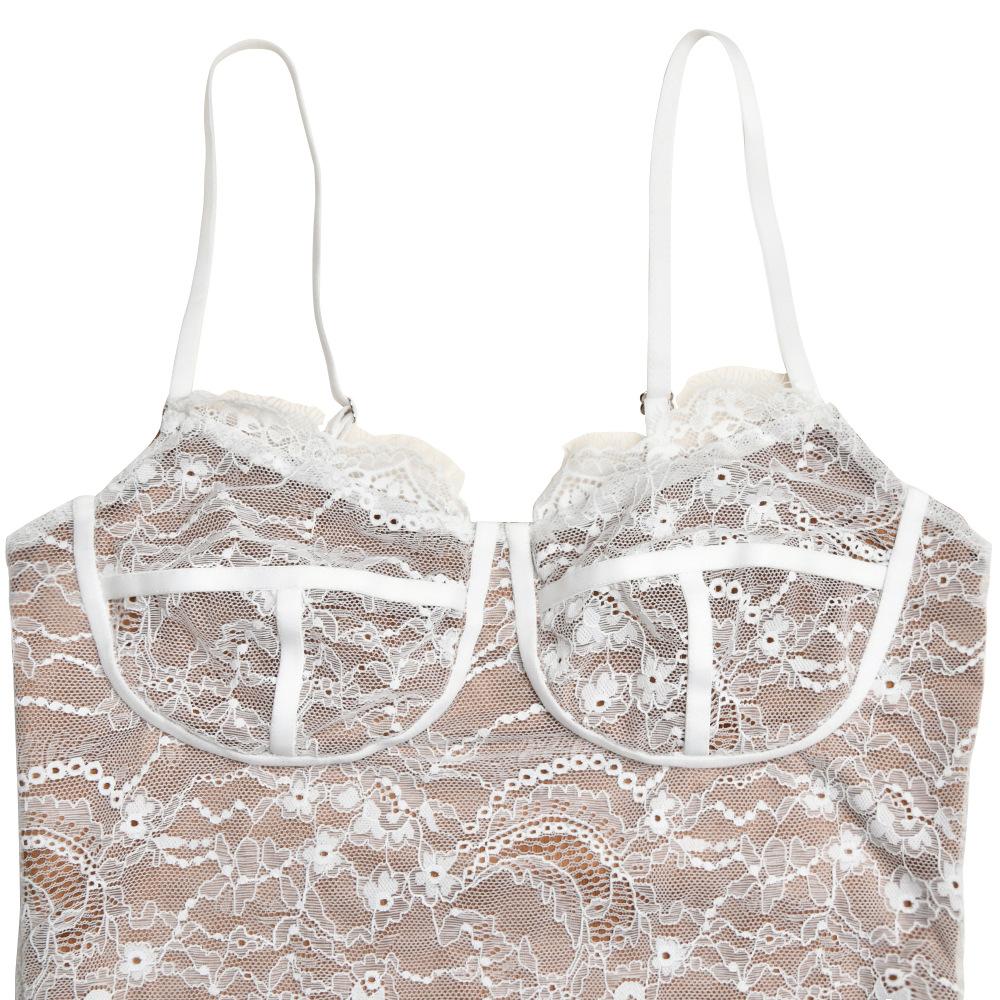 Lace Splicing Backless Halter Split Long Dresses