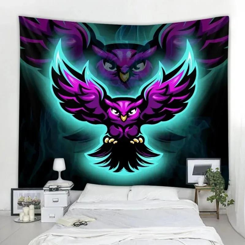 Креативный декоративный гобелен с совой, украшение для офиса, гостиной, настенный гобелен для дома