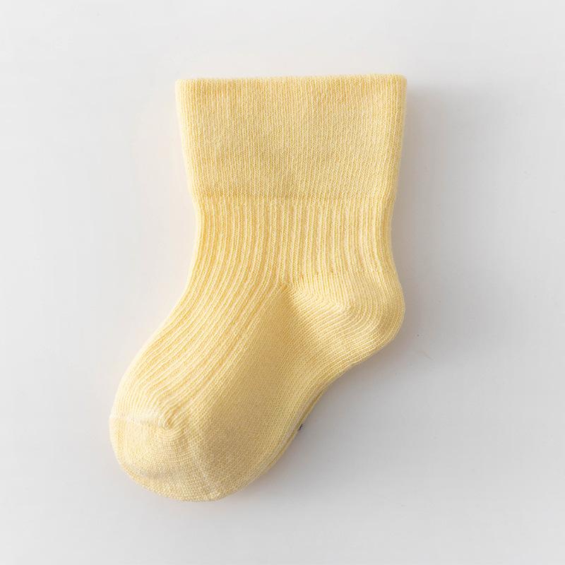 Осенние новые детские носки, дышащие, теплые, свободные, для девочек, однотонные, без косточек, универсальные, для девочек, средней длины, носки