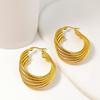 Geometric Personality Design Ring Earrings Niche Exaggeration Titanium Steel Earrings Women's Cold Wind Versatile