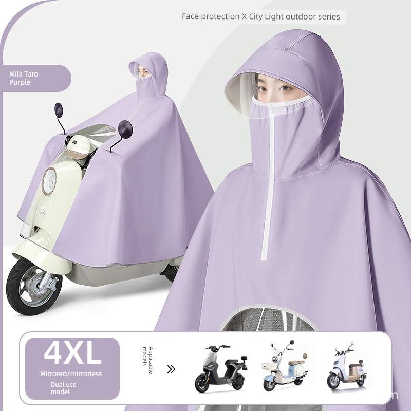 Electric Vehicle Raincoat, Long Full-Body Rainproof Poncho for Riding, Motorcycle-Specific, Women's Style, Single-Person, Thickened and Enlarged
