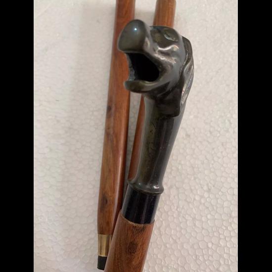 Дизайнерская винтажная деревянная трость с ручкой в виде головы собаки, трость для ходьбы, подарок