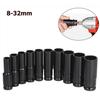 8mm-32mm 1/2" Drive Deep Impact Wrench Socket Head Adapter Hexagonal Hex Socket Head Sleeve for Pneumatic Electric Wrench Drill