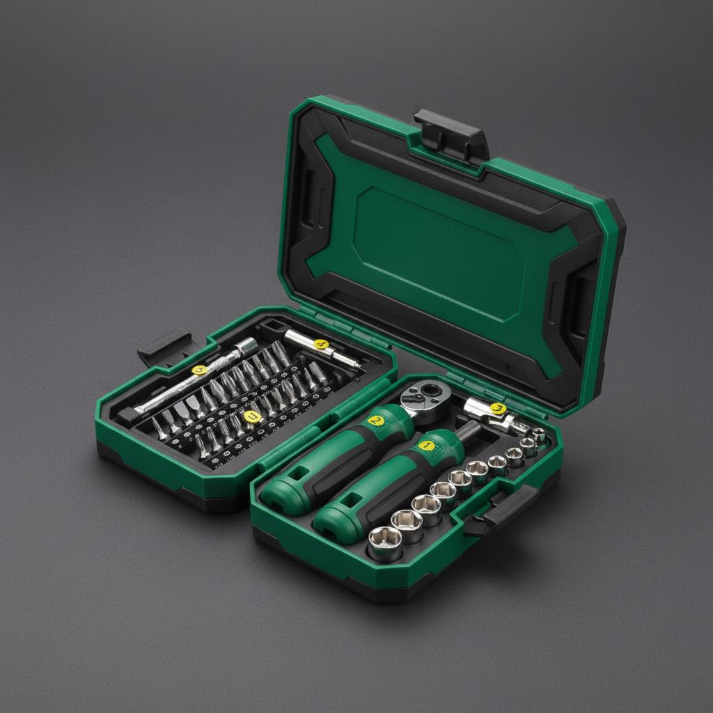 40-Piece Multi-Function Tool Kit With Ratchet Wrench And Screwdrivers For Home Repair