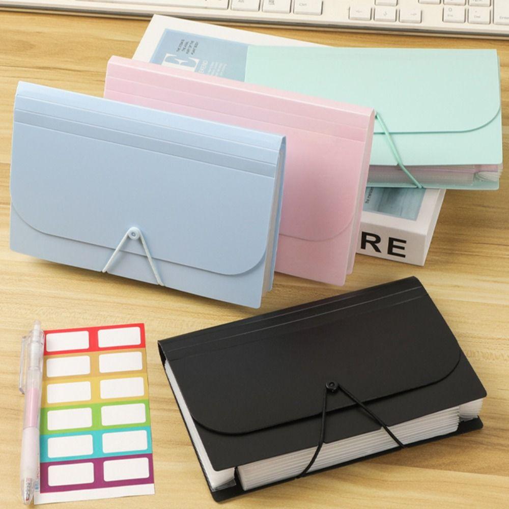 13-Layers A6 Bill Storage Booklet Strap Design Receipt Collection Book Receipt Collection