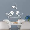 Silver Acrylic 3D Mirror Wall Sticker Home Decor Removable Poster for Birthday Party Wedding Diy Wallpaper Peel&Stick Room Decor
