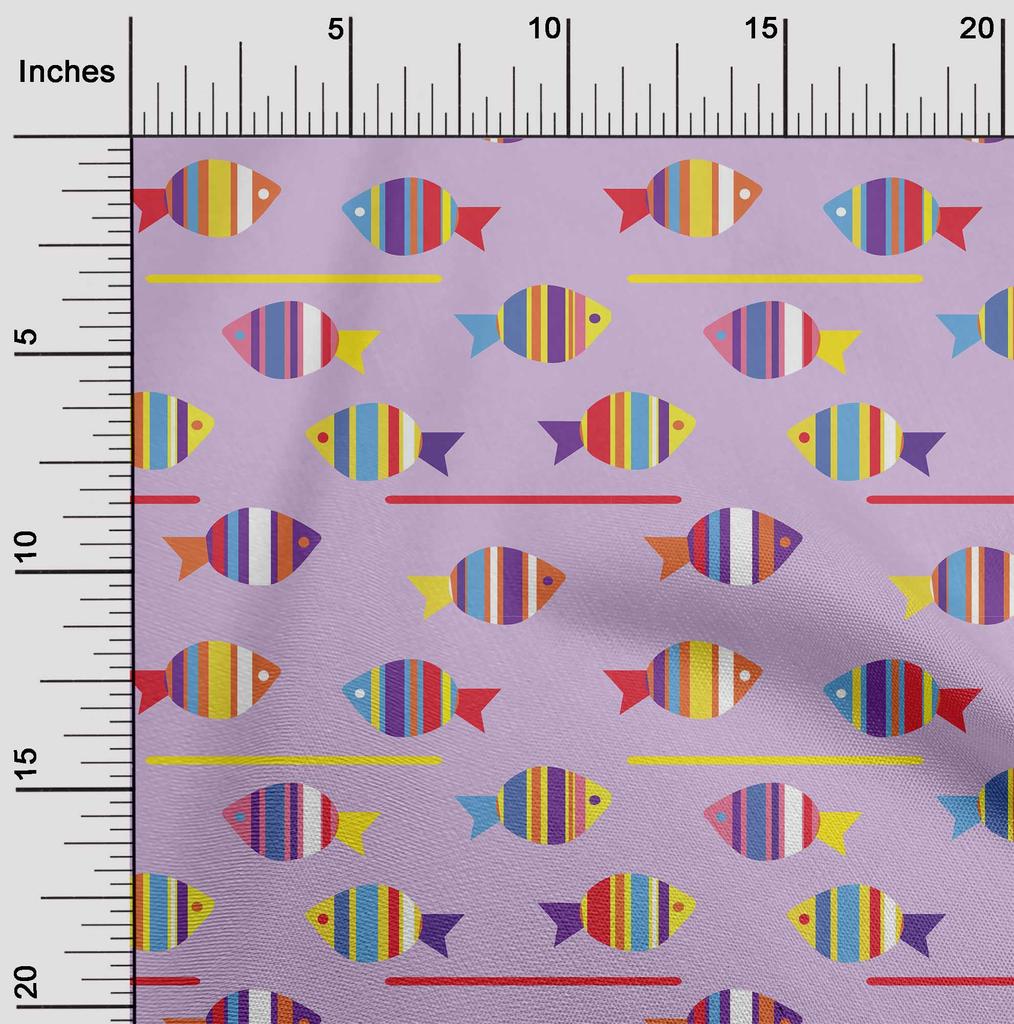 oneOone Cotton Flex Black Fabric Fish Artistic Sewing Material Print Fabric By The Yard 40 Inch