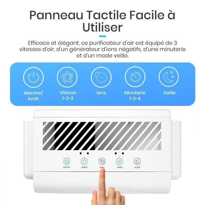 Purificateur d'air - PRO BREEZE - 5 en 1 - Filtre True HEPA - Filtre à Charbon - CADR 218m³/h