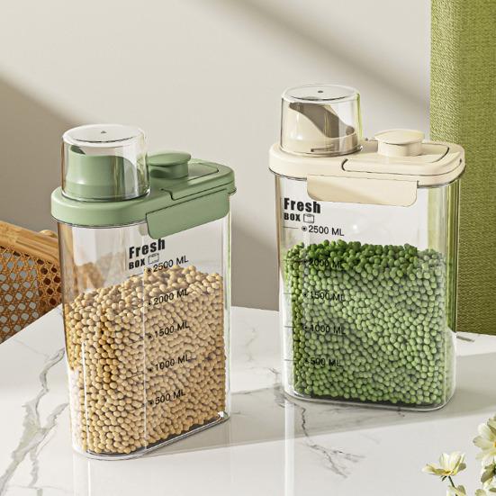 Диспенсер для сухих продуктов с ручкой, влагозащищенный и пыленепроницаемый, прозрачное ведро для рисовых зерен, пластиковый резервуар большой емкости для соевой муки