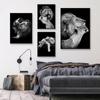 Black White Lion Poster Animal Canvas Painting Print Mural Wall Art Pictures for Living Room Bedroom Home Decoration No Frame