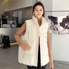 Women's Korean Style Versatile Down Cotton-Padded Vest - Short, Loose Stand-up Collar for Autumn/Winter