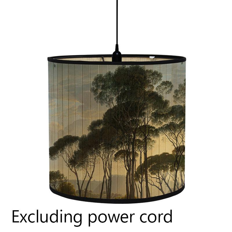 Абажур с цветочным принтом птицы, складной ретро бамбуковый абажур, абажуры ручной работы с зелеными растениями