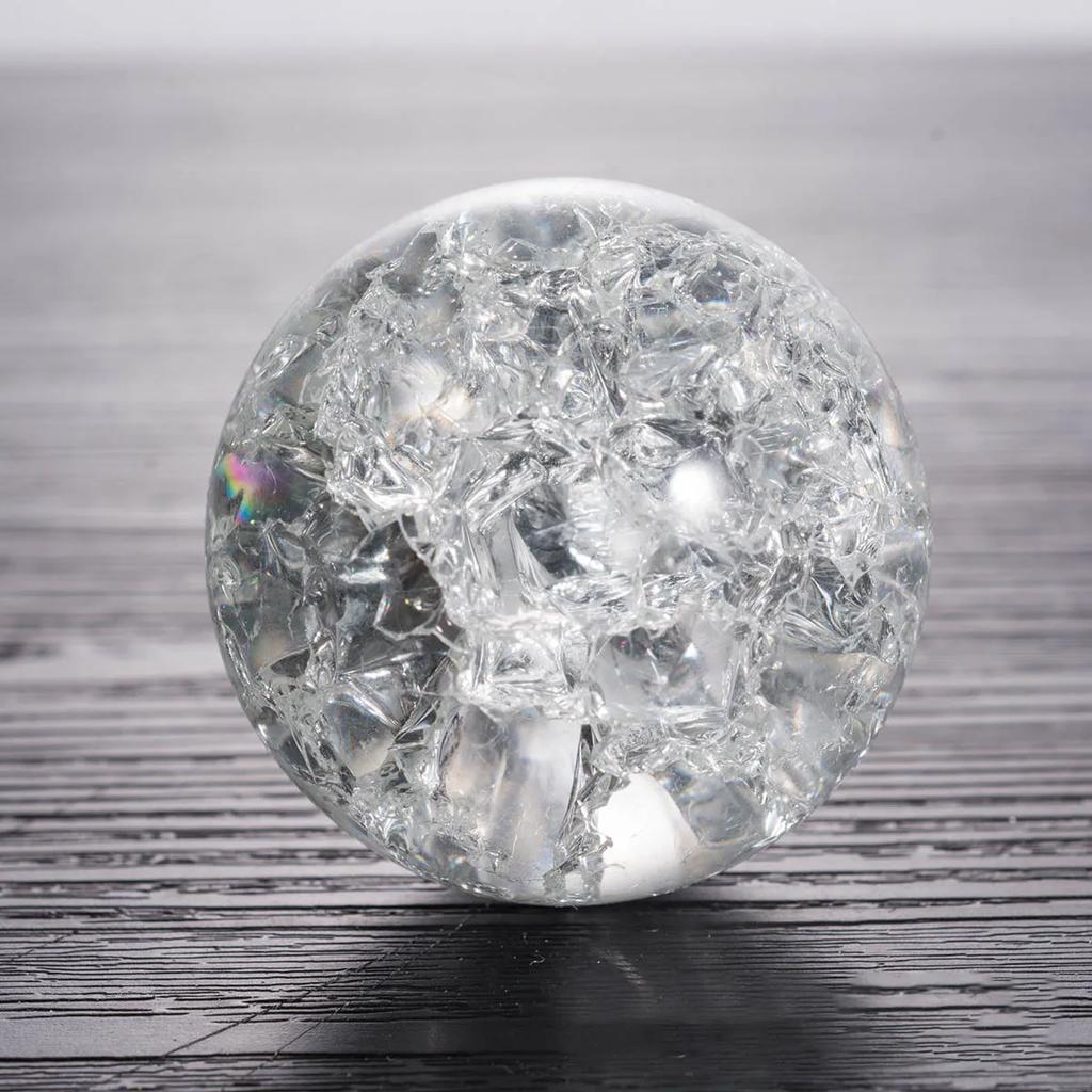 30mm 40mm 50mm 60mm Ice Cracked Crystal Glass Ball Fountain Bonsai Water Feature Decoration Ornaments Rockery Ornaments