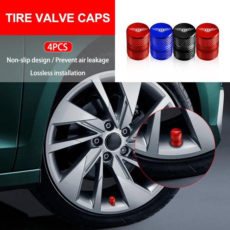 4Pcs Metal Car Wheel Tires Valve Dustproof Cover Accessories For Bentley Continental GT MULLINER Bentayga FlyingHurtlingSpurlogo