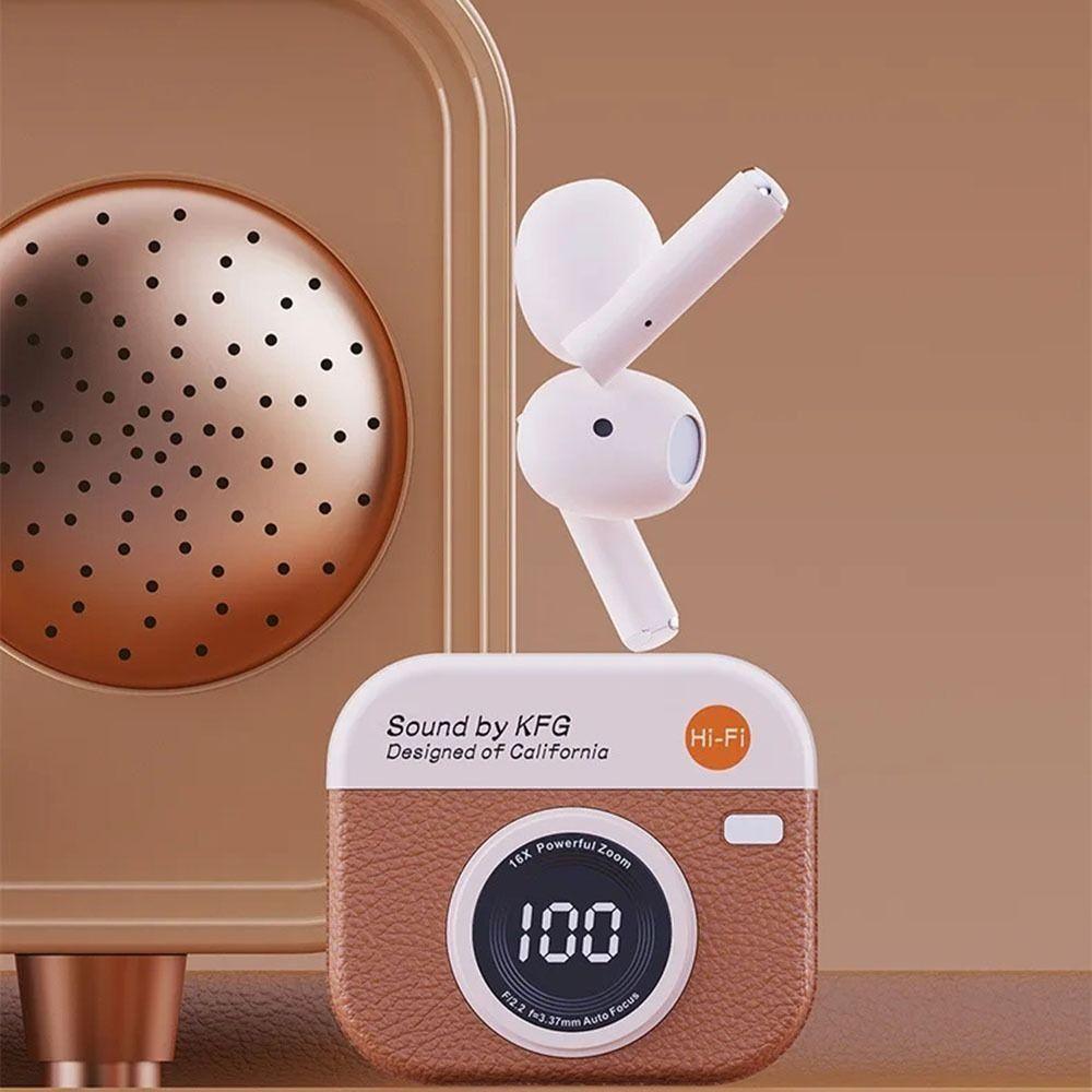 In-Ear Bluetooth Earphones Retro Camera Sports Headset Wireless Headphones  Air-conduction