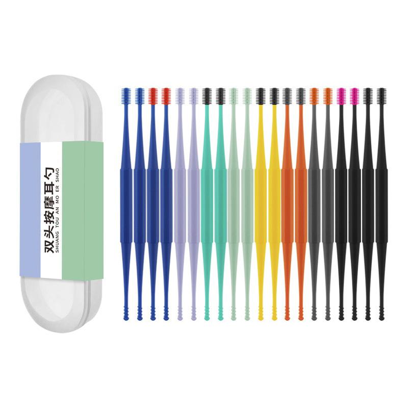 Двусторонний силиконовый инструмент для чистки ушей для многоразового использования, портативный для удаления ушной серы и чистки