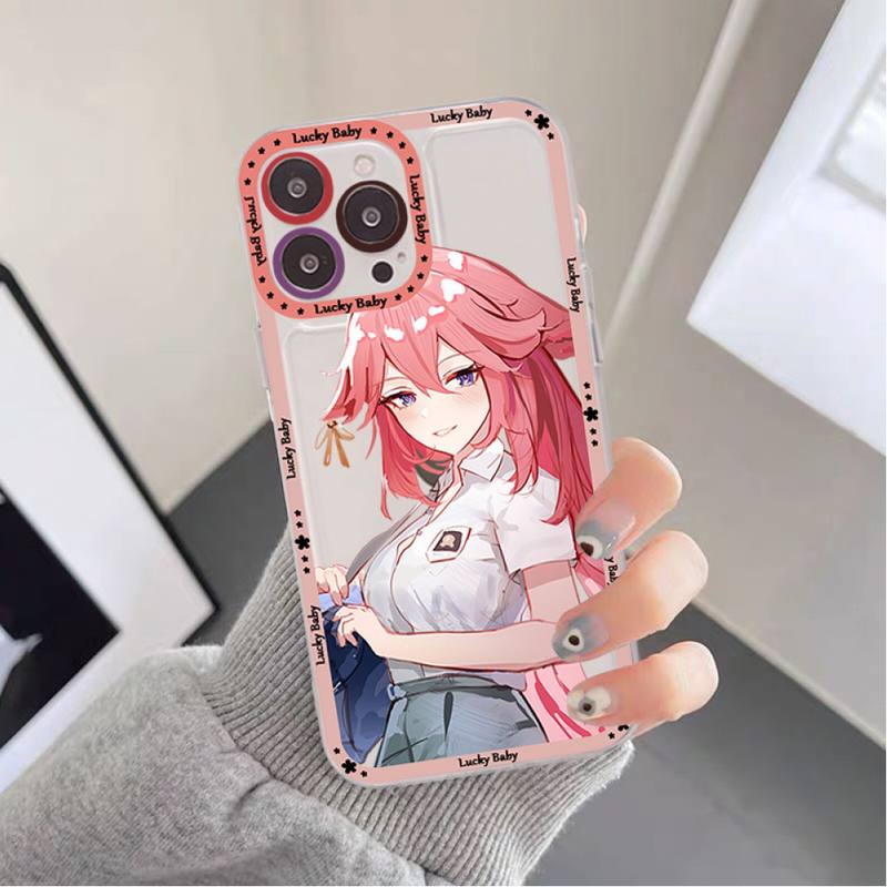 Genshin Impact Yae Miko Phone Case for iPhone 11 12 13 Mini Pro Max 14 Pro Max Case Shell