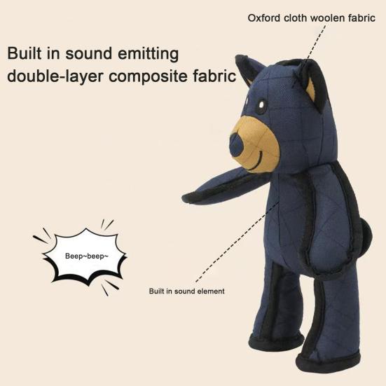 2 шт. Небьющаяся игрушка для собак-медведей для агрессивных жевателей Небьющаяся мягкая игрушка для домашних животных-медведей Интерактивная пищащая игрушка для больших собак