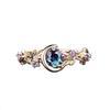 Cold Wind Moon Star Flower Colorful Zircon Crystal Women's Fashion Jewelry Ring