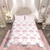 Homewish Kawaii Ribbon Bowknot Duvet Cover Set,Dreamy Princess Bedding Set,Cartoon Bow Comforter Cover Set