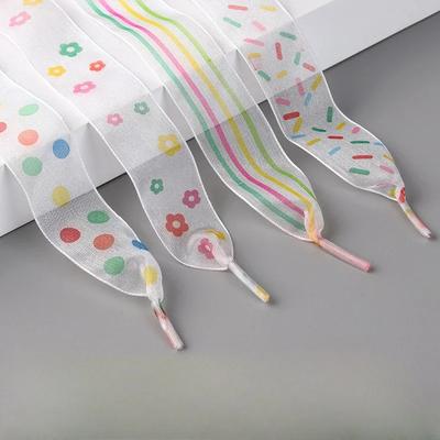 Ширина 2,5 см Длина 80 см/100 см/120 см Прозрачный шнурок для обуви для женщин Девушка Цвет Плоские шнурки Принт Леопард Пряжа Шнурки для обуви