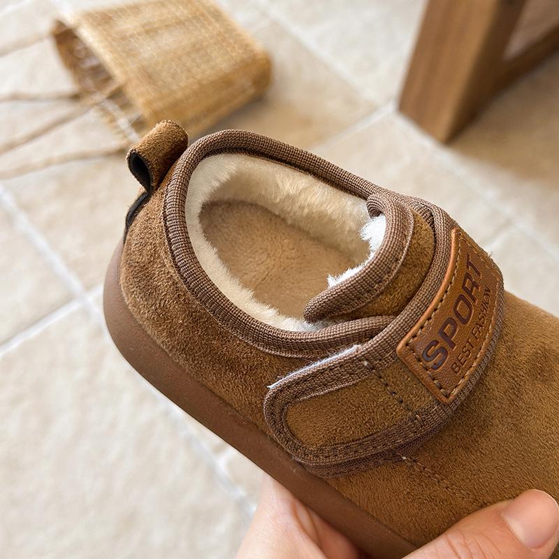 Детские зимние нескользящие снегоступы 2025 - Теплые, Утепленные бархатом, Мягкая подошва, Меховые хлопковые ботинки для девочек