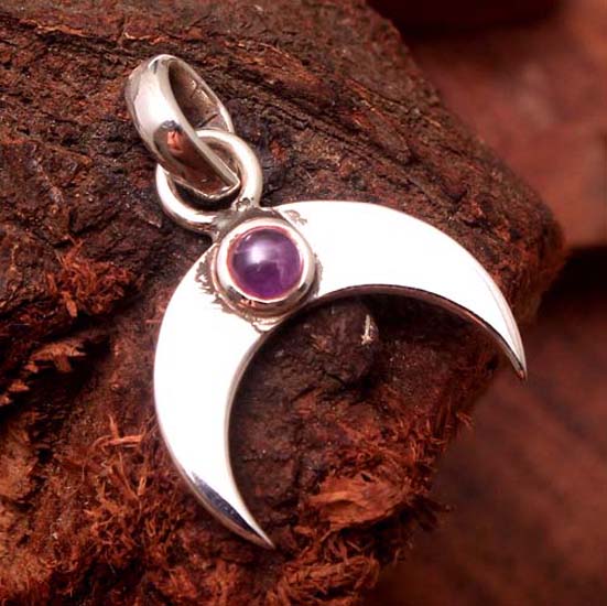 Кулон Рейки, Серебряный кулон, Лунный кулон, аметистовый кулон, ювелирные изделия из стерлингового серебра 925 пробы, подарок на день матери, кулон с драгоценным камнем