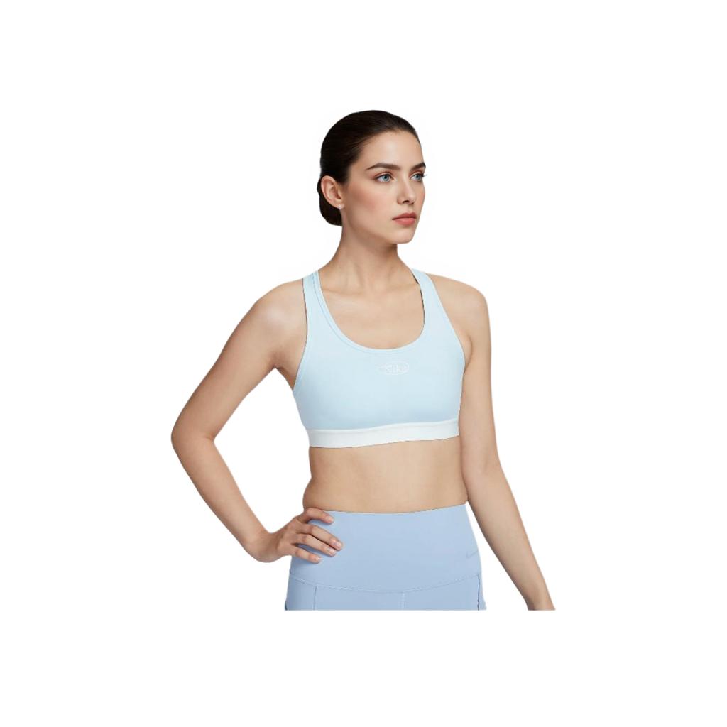 Nike Swoosh Dri-Fit Средняя поддержка Быстросохнущий Универсальный Дышащий Спортивный бюстгальтер Женское нижнее белье Ледниково-голубой HQ4741474