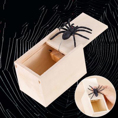 2 коробки деревянные розыгрыши страшные пауки коробка игрушки Хэллоуин вечеринка сувениры забавные подарки для детей взрослый офис забавный сюрприз подарочный набор игры
