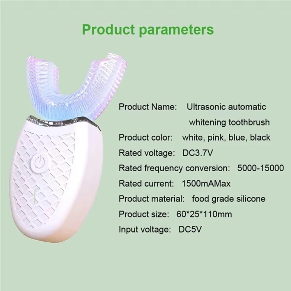USB Rechargeable U-Shaped Electric Toothbrush Waterproof Teeth Brush Professional Use