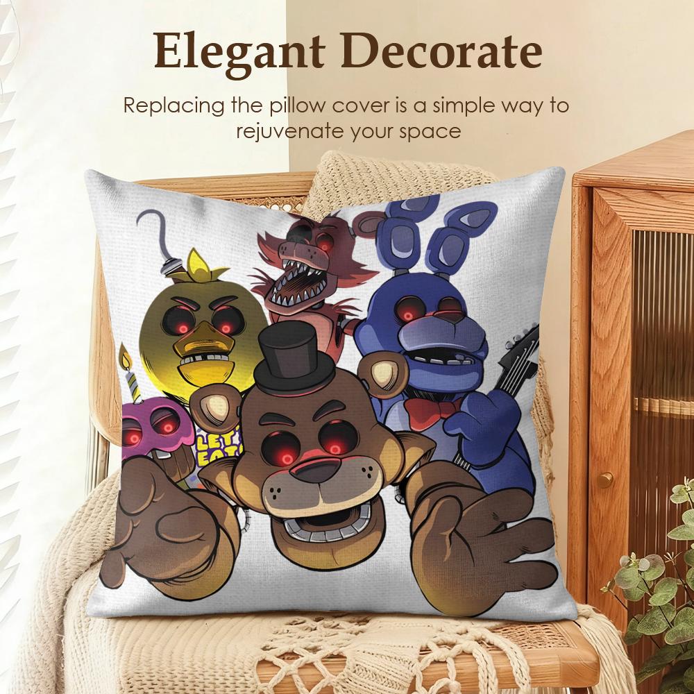 Игровой F-Five Nights At Freddy'S Наволочка Натуральный Лен Органическая Ткань Двусторонняя Печать Диван Домашний Декор Подарок Наволочка