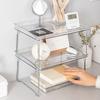 Transparent Desktop Organizer Kitchen Shelf Stackable Organizer Pack Cupboard Shelf Organizer for Kitchen Storage Bathroom