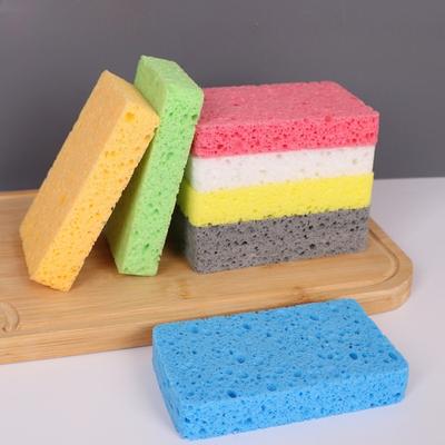 Натуральная целлюлозная губка для уборки кухни, водопоглощающий губчатый блок, не прилипает масло, для мытья посуды, цветная целлюлозная губка