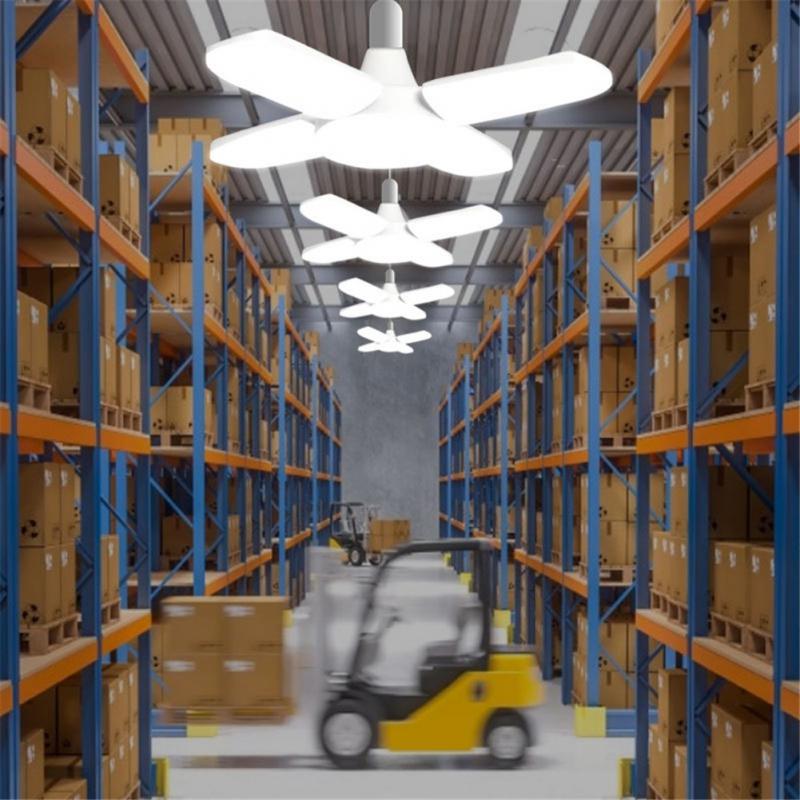 Foldable Four-leaf Lights LED Light Bulb Deformed 4+1 Light Six-leaf Garage Warehouse Lights Household Lamp Luminous Accessories