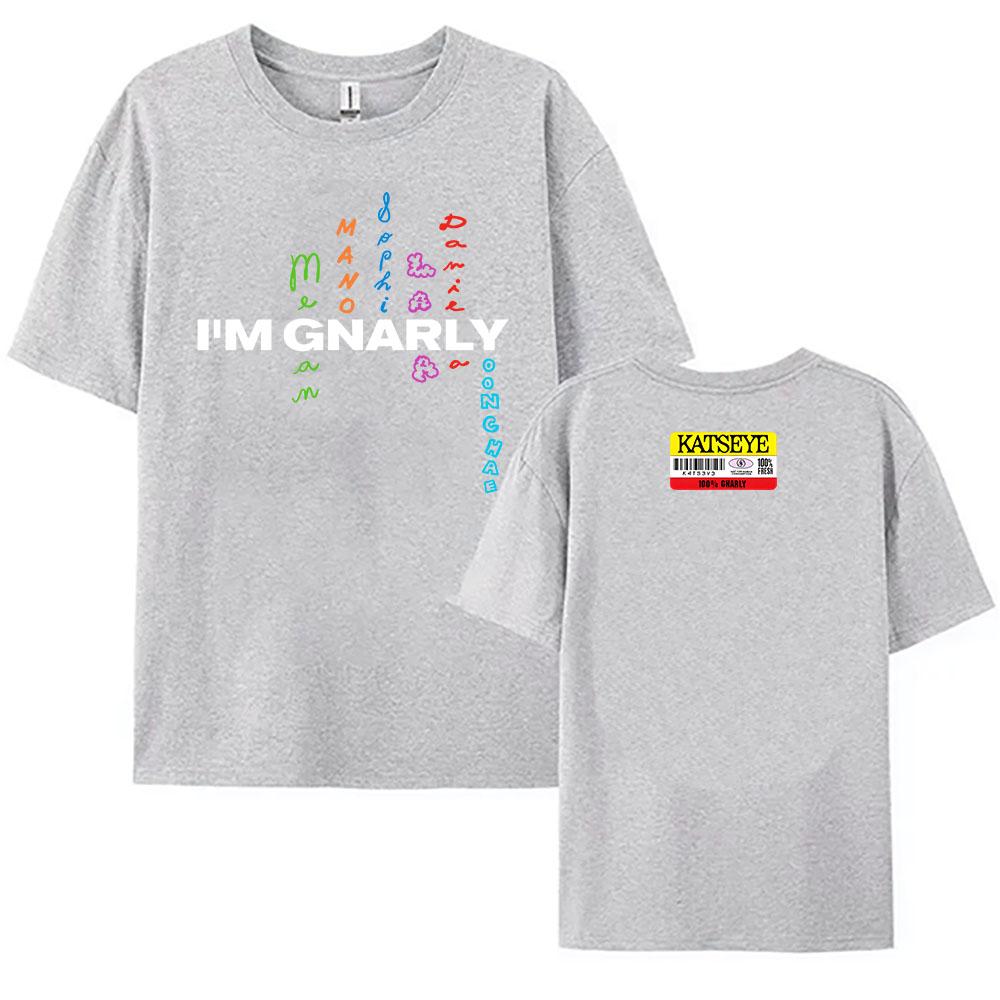 Katseye Im Gnarly Футболка с принтом корейской женской группы Camiseta Хлопок Короткий рукав Женская футболка Летняя Повседневная Женская футболка
