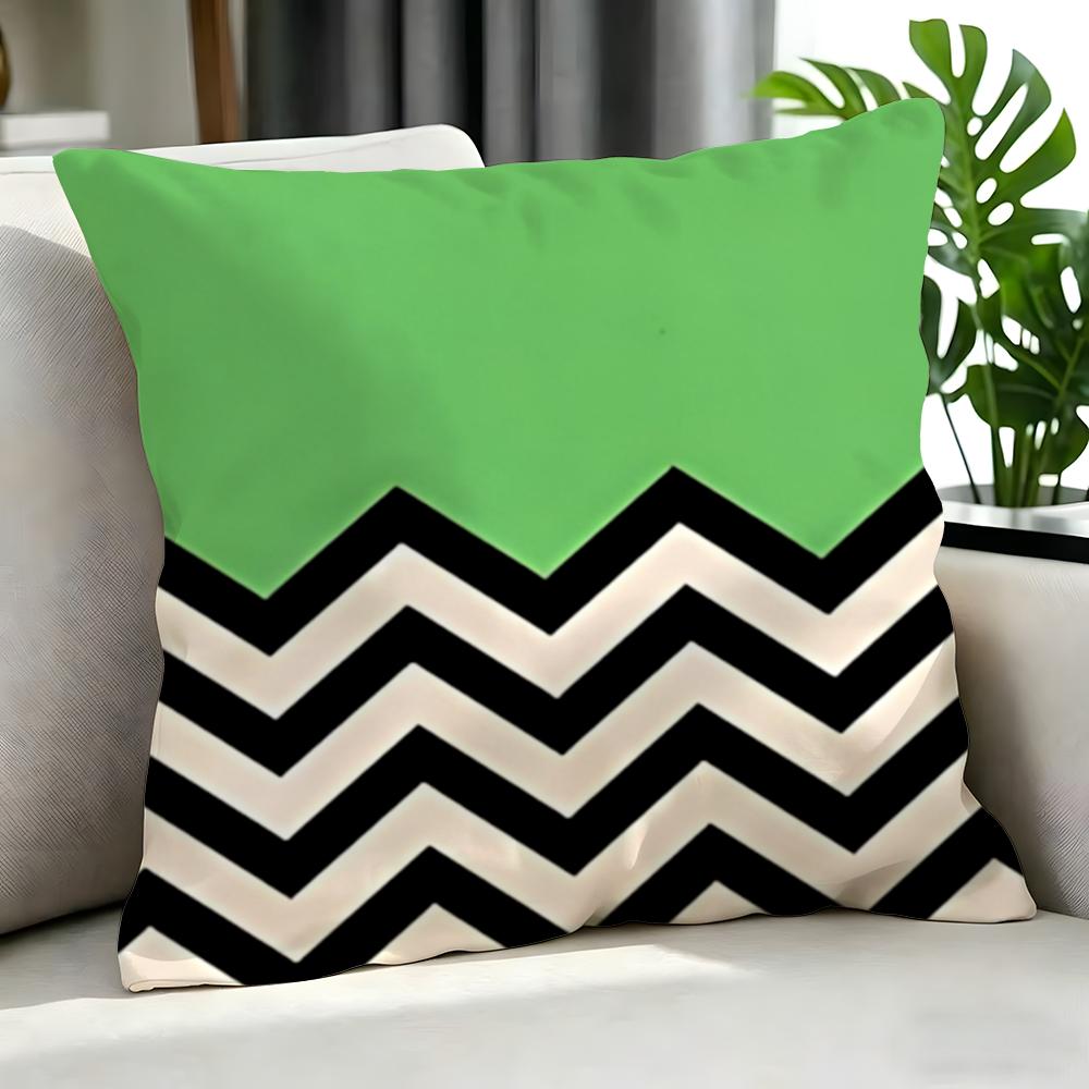 Art CColor Block Chevron Print Cushion Cover Cushion Cover Set Pcs x x x Pillowcase Decorative Sofa Home Decor