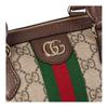 Gucci Кожаная сумка-тоут через плечо с логотипом Ophidia, средняя, женская, коричневая 836825-FAE0J-9867