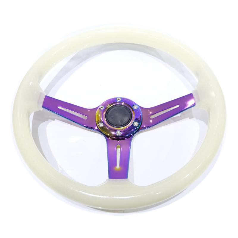 Spsld Refits 14 Inch 350mm Shallow Concave Racing Steering Wheel / Acrylic Steering Wheel With Luminous Color Frame