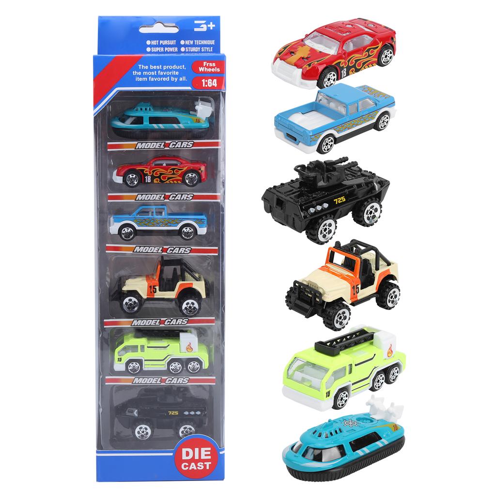 1:64 Alloy Car Toy Simulation Fire Fighting Truck Vehicle Model Children Kid Car Toy6pcs / Set