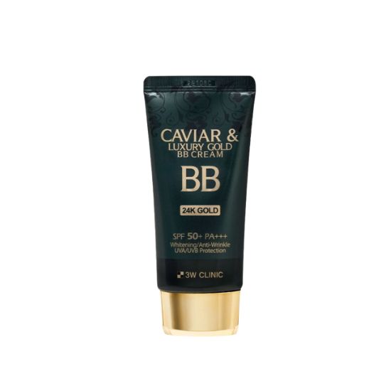 3W Clinic Caviar & Luxury Gold BB Cream Radiant Coverage & Anti-Aging Care 50g