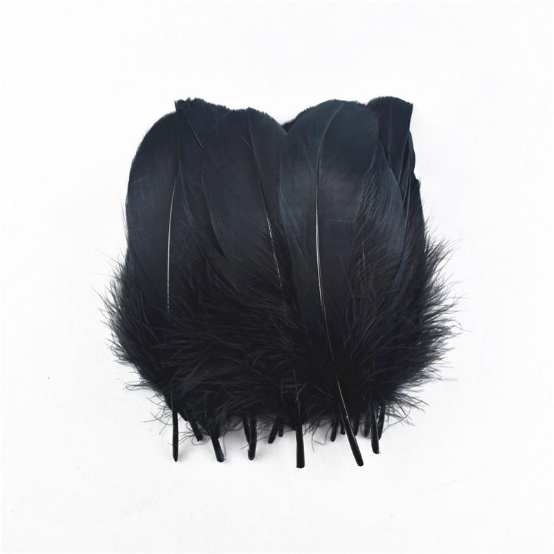 20pcs/Lot Dyed Black Feathers Rooster Goose Feathers for Jewelry Making Ostrich Pheasant Feathers for Crafts Carnaval Assesoires