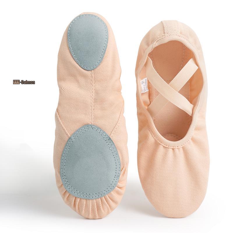 Детские балетные туфли с кошачьей лапкой: Эластичная, Мягкая Подошва, Холщовая Тренировочная Обувь без Шнурков