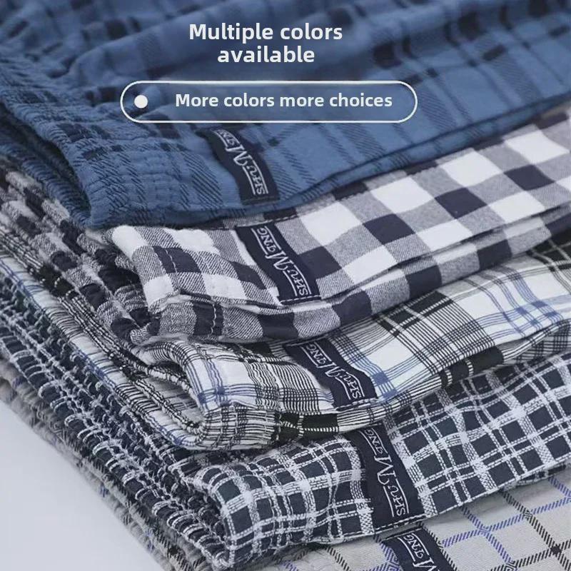 Мужские свободные хлопковые трусы-боксеры для людей среднего и пожилого возраста - летние шорты большого размера