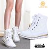 BUFFIE Winter Snow Boots Women's Flat Bottom Low Top Warm Non-slip 2025 Retail Comfort Warm