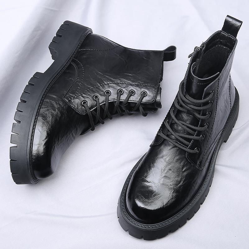 Модные новые мужские кожаные рабочие ботинки, хит продаж, зимние мужские походные ботинки на открытом воздухе, износостойкие подошвы, повседневные ботинки